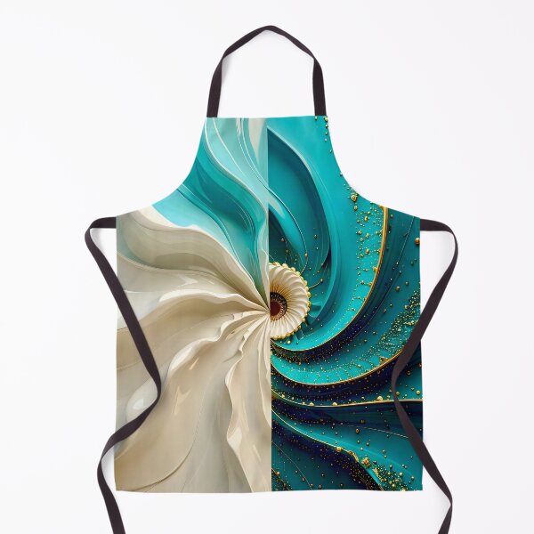 Item preview, Teal and Gold Caviar Bead Geometric Spiral designed and sold by Vicky Brago-Mitchell®.