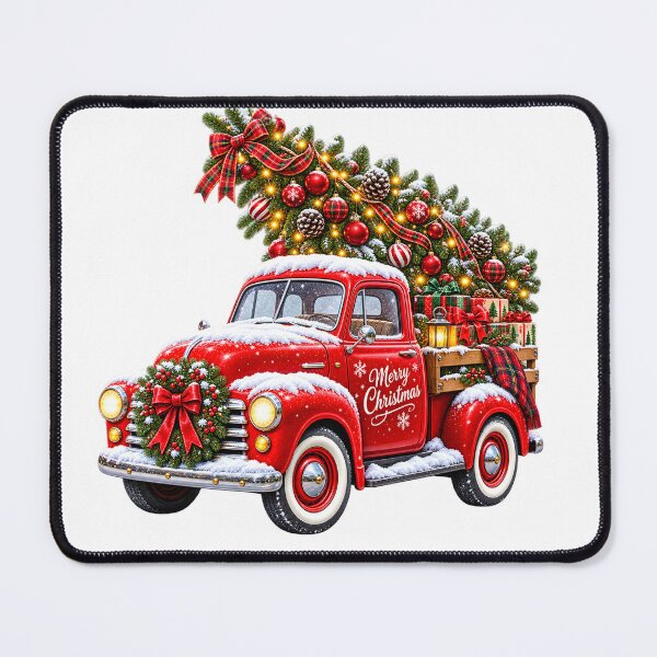 Item preview, Vintage Red Christmas Truck designed and sold by TinyWeird.