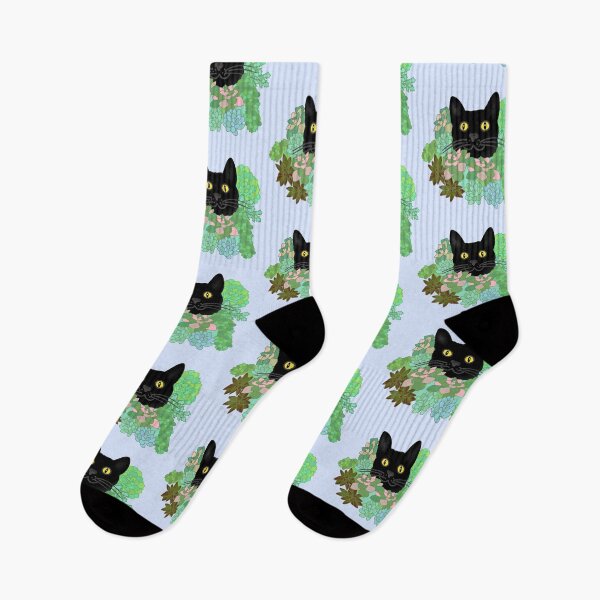 Item preview, Black cat and succulent plants designed and sold by FandomizedRose.