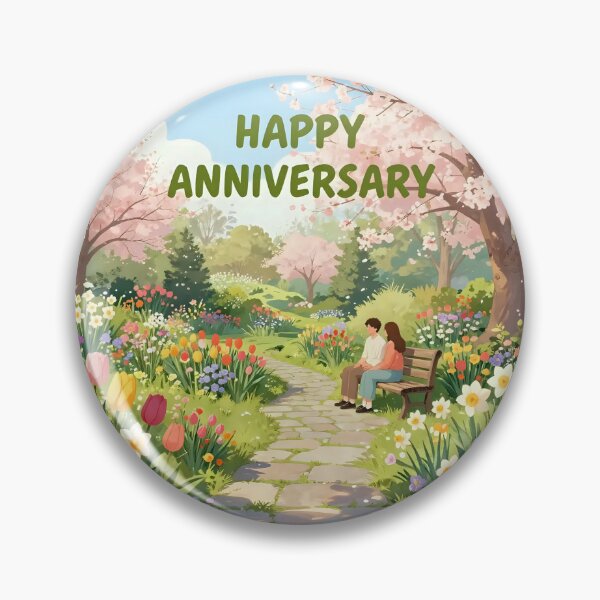 Item preview, Happy Anniversary – Romantic Spring Garden Love designed and sold by Nomad-Maynard.