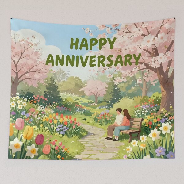 Item preview, Happy Anniversary – Romantic Spring Garden Love designed and sold by Nomad-Maynard.