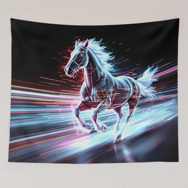 Item preview, Unleash Your Power - Neon Running Horse designed and sold by ZykeArt.