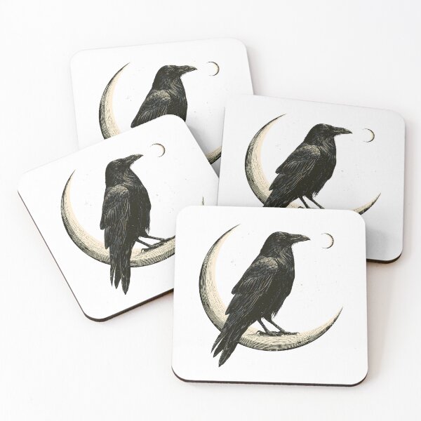 Item preview, Mystical raven on a crescent moon - Gothic & Witchy aesthetics designed and sold by Artdavesalzburg.