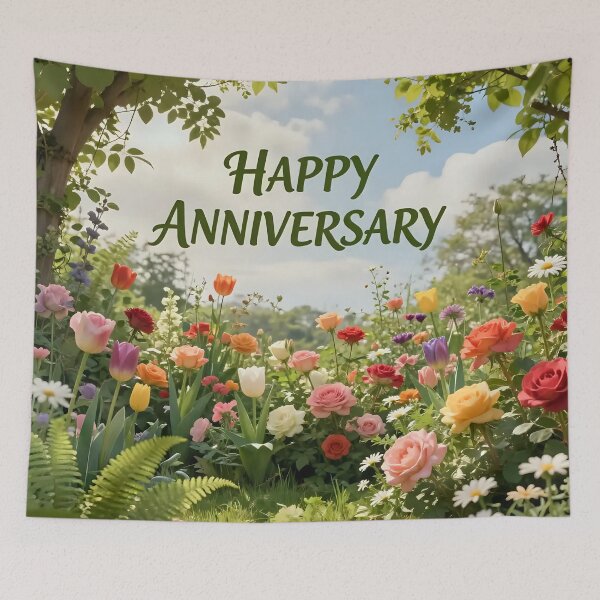 Item preview, Happy Anniversary – Romantic Spring Garden Love designed and sold by Nomad-Maynard.