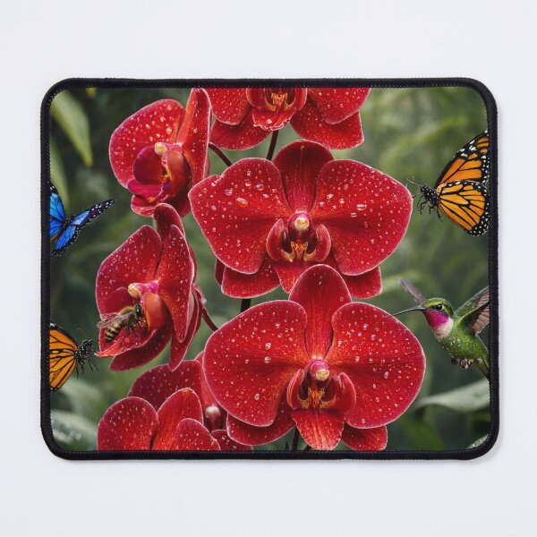 Item preview, Red Orchid Hummingbird Garden designed and sold by nardreelxz.