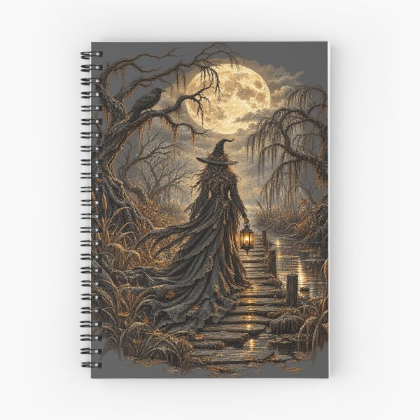 Item preview, Moonlit Marsh Witch for Gothic Women designed and sold by POD DYNASTY | Original Print On Demand T-Shirt Graphics.