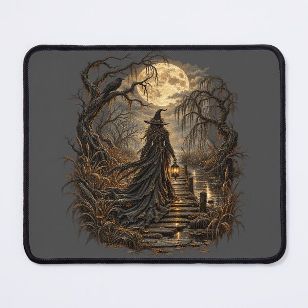 Item preview, Moonlit Marsh Witch for Gothic Women designed and sold by POD DYNASTY | Original Print On Demand T-Shirt Graphics.