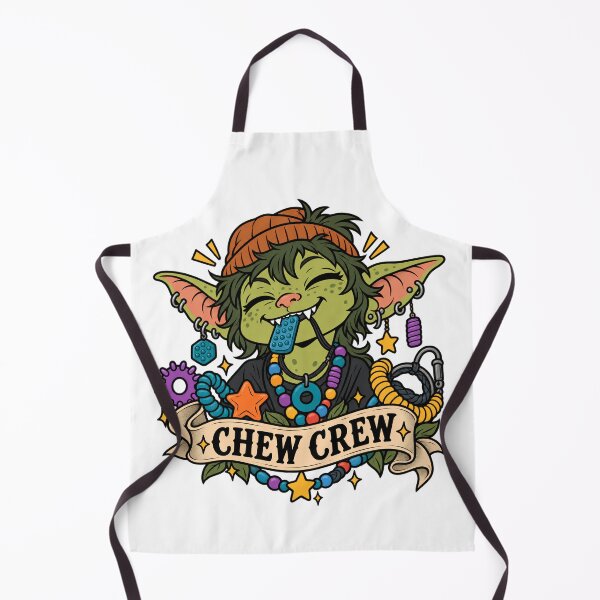 Item preview, Chew Crew - Cute Goblin Autism Stimming Chew Necklace designed and sold by Neurospicy Trolls.