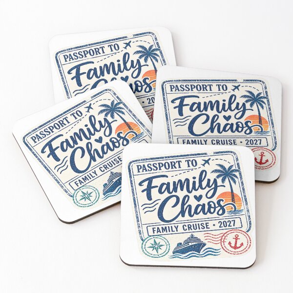 Item preview, TRAVEL COLLECTION - FAMILY CRUISE - PASSPORT - IMMIGRATION STAMP - HOTEL STICKER TAG • 2027 - FAMILY CHAOS CRUISE designed and sold by WheelieGdArt.