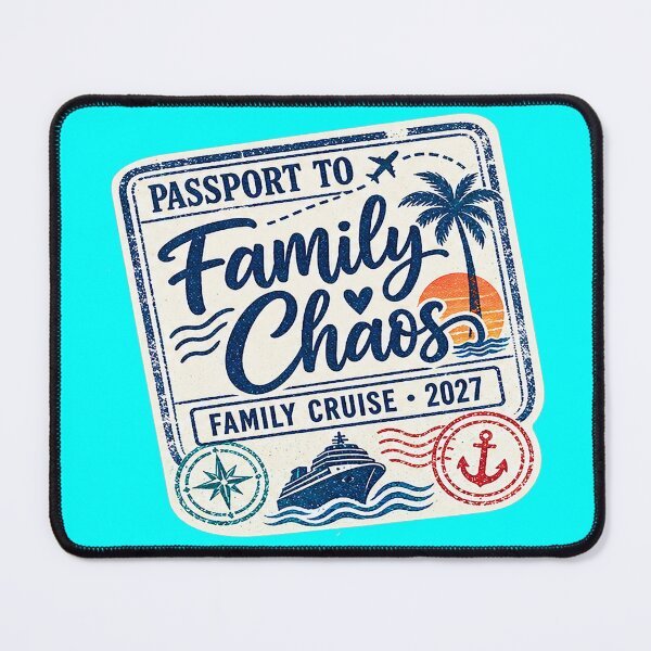 Item preview, TRAVEL COLLECTION - FAMILY CRUISE - PASSPORT - IMMIGRATION STAMP - HOTEL STICKER TAG • 2027 - FAMILY CHAOS CRUISE v2 designed and sold by WheelieGdArt.
