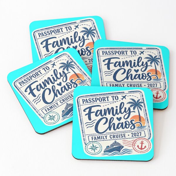 Item preview, TRAVEL COLLECTION - FAMILY CRUISE - PASSPORT - IMMIGRATION STAMP - HOTEL STICKER TAG • 2027 - FAMILY CHAOS CRUISE v2 designed and sold by WheelieGdArt.