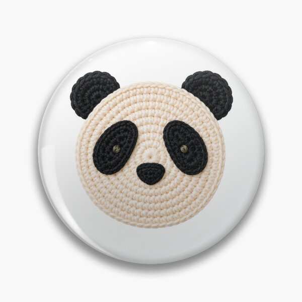 Item preview, Crochet Panda Face – Minimal Amigurumi Yarn Craft Design designed and sold by WovenEchoStudio.