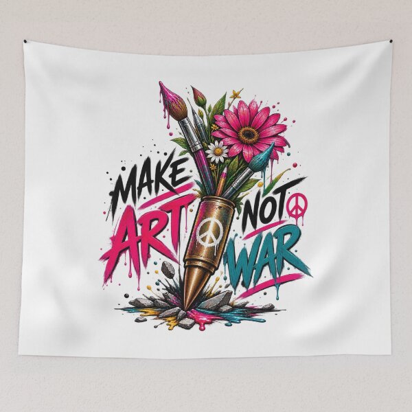 Item preview, Make Art Not War – Colorful Peace & Creativity Graffiti Art designed and sold by Puraenergia Stickers.