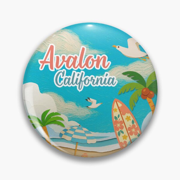 Item preview, Avalon California Beach Retro Travel Poster Souvenir designed and sold by DonnaRaine.