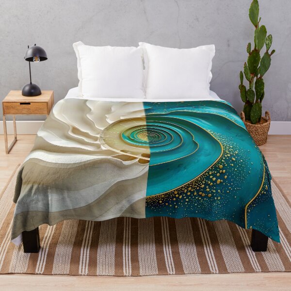 Item preview, Ocean Turquoise and Alabaster Ribbon Vortex designed and sold by Vicky Brago-Mitchell®.