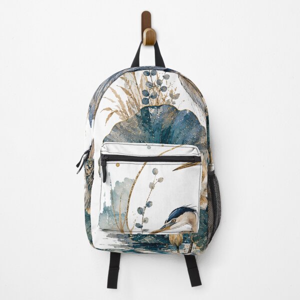 Item preview, Blue Heron Pair Lotus Watercolor Art designed and sold by Gold Turtle Lina.