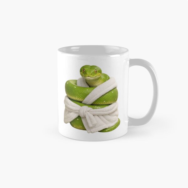 Item preview, Cozy Green Tree Python in a Bathrobe designed and sold by Sillytoe.