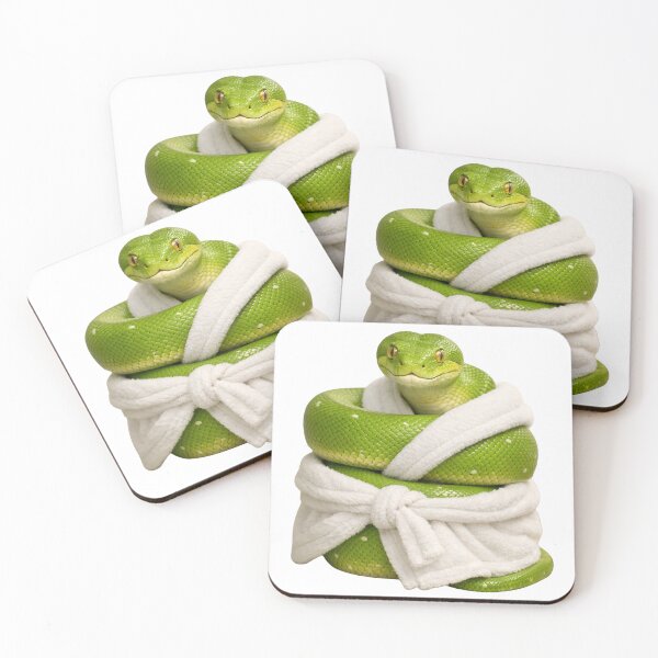 Item preview, Cozy Green Tree Python in a Bathrobe designed and sold by Sillytoe.