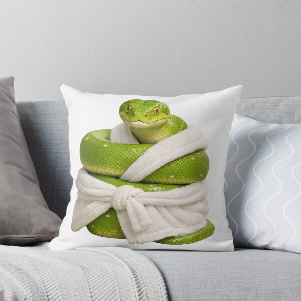 Item preview, Cozy Green Tree Python in a Bathrobe designed and sold by Sillytoe.