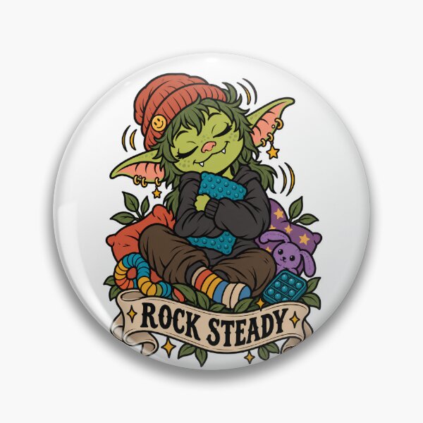 Artikelvorschau, Rock Steady – Niedlicher Kobold rockt Autismus Stimming entworfen und verkauft von Neurospicy Trolls.