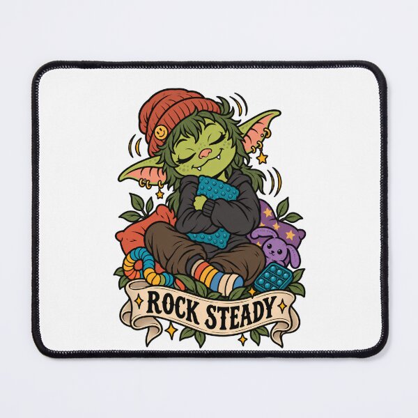 Item preview, Rock Steady - Cute Goblin Rocking Autism Stimming designed and sold by Neurospicy Trolls.