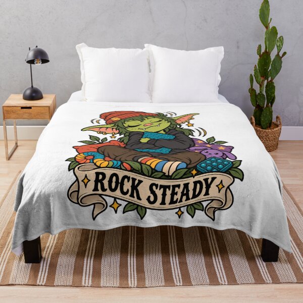 Item preview, Rock Steady - Cute Goblin Rocking Autism Stimming designed and sold by Neurospicy Trolls.