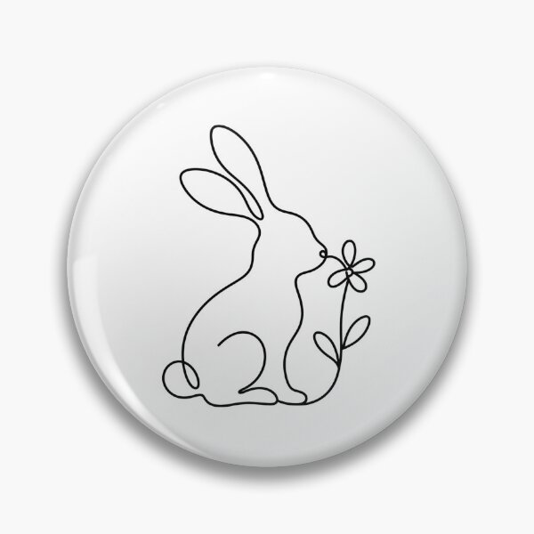 Item preview, Minimal Rabbit Flower Line Art designed and sold by LineArtDrawing.