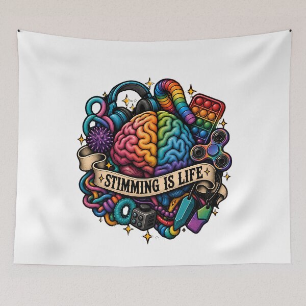 Item preview, Stimming Is Life - Rainbow Brain Autism Stimming Fidget designed and sold by Neurospicy Trolls.