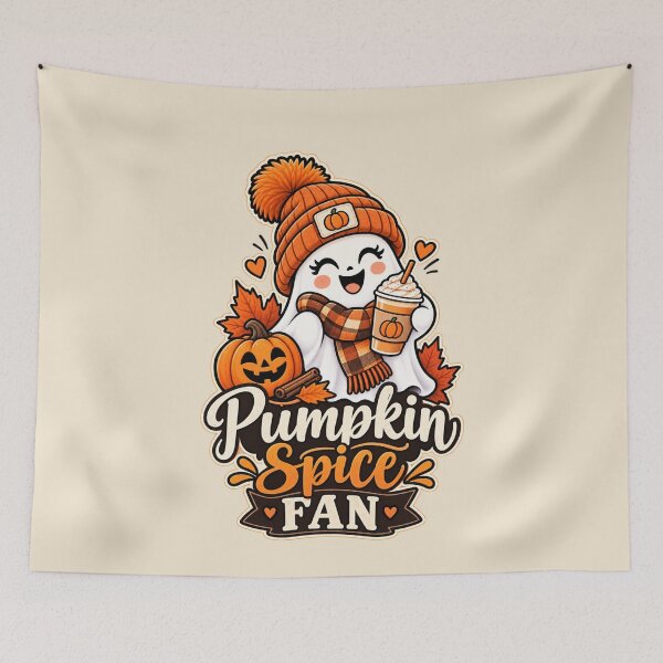Item preview, Pumpkin Spice Fan Halloween Ghost Gift Fall Coffee Style designed and sold by Corvoria.