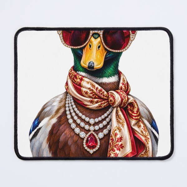 Item preview, Glam Mallard Duck Jeweled Ruby Necklace Bird designed and sold by VGAfanatic.