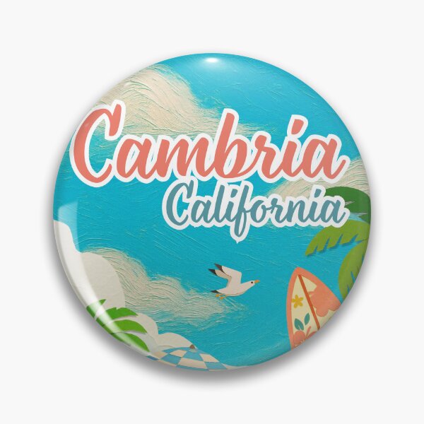 Item preview, Cambria California Beach Retro Travel Poster | Papercut Style Coastal Vacation Souvenir Design designed and sold by DonnaRaine.