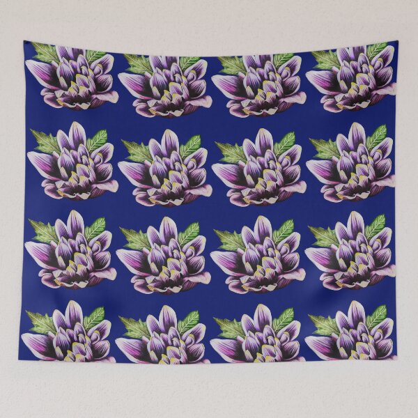 Artikelvorschau, Lila Chrysantheme mit Blattmuster 1 C5 entworfen und verkauft von nastiaart.
