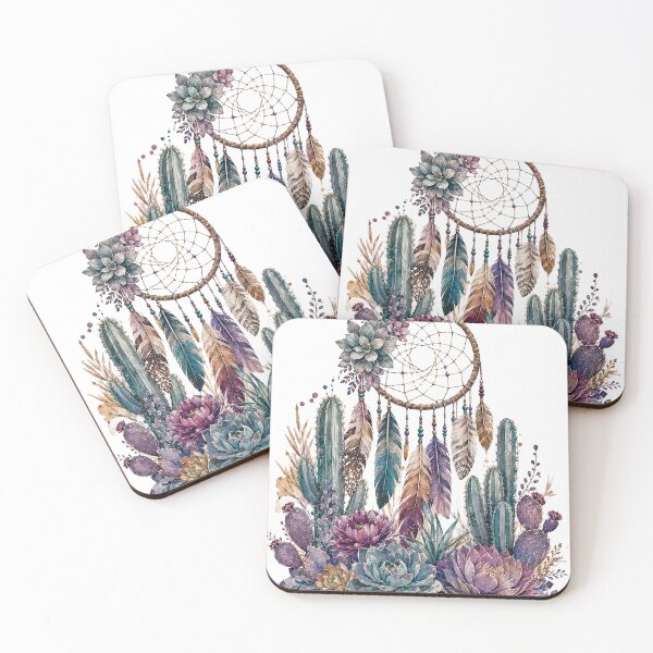 Item preview, Boho Dreamcatcher Desert Cactus Art designed and sold by Gold Turtle  Lina.