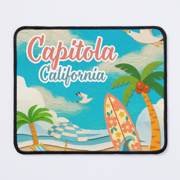 Item preview, Capitola California Beach Scene - Papercraft Surf Art Souvenir designed and sold by DonnaRaine.