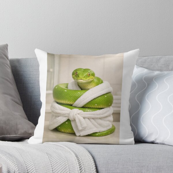Item preview, Green Tree Python Wearing a Bathrobe designed and sold by Sillytoe.