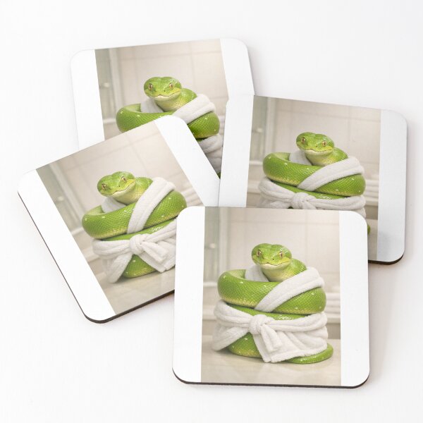 Item preview, Green Tree Python Wearing a Bathrobe designed and sold by Sillytoe.