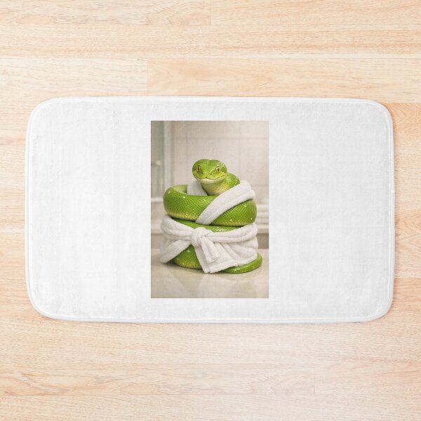 Item preview, Green Tree Python Wearing a Bathrobe designed and sold by Sillytoe.