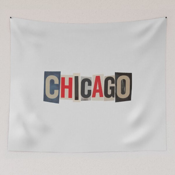 Item preview, Chicago Ransom Letter Collage Typography designed and sold by ThreadRiotTees.