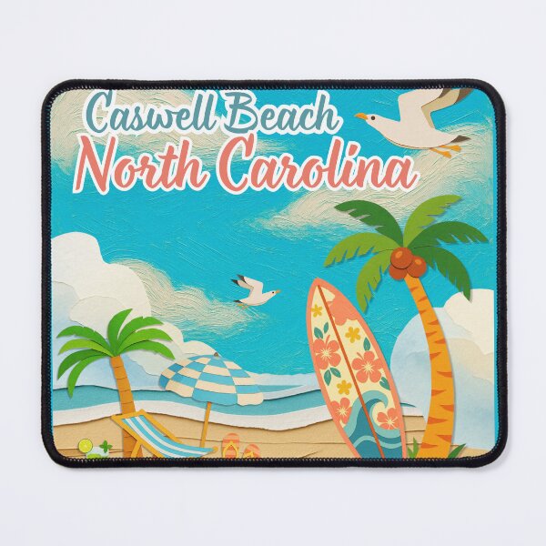 Item preview, Caswell Beach North Carolina Beach Scene - Coastal Souvenir Art designed and sold by DonnaRaine.