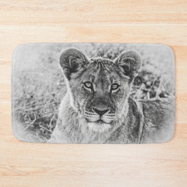 Item preview, Kalahari Lion Cub In Black and White designed and sold by Kay Brewer.