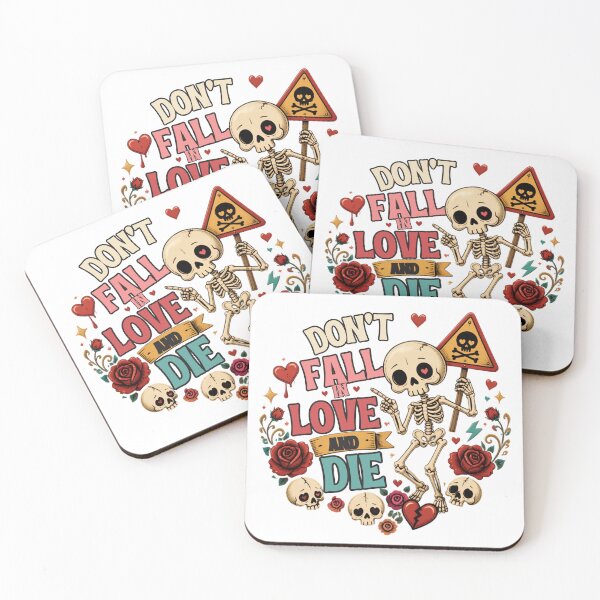 Item preview, Don't Fall in Love and Die – Cute Skeleton Dark Humor designed and sold by Rood Art Studio.