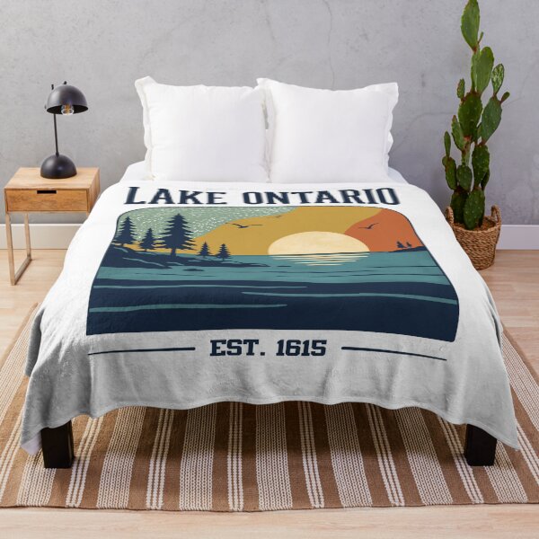 Item preview, Lake Ontario Retro Sunset Great Lakes Outdoor Escape designed and sold by FreshVibe Prints.