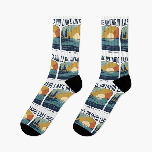 Item preview, Lake Ontario Retro Sunset Great Lakes Outdoor Escape designed and sold by FreshVibe Prints.