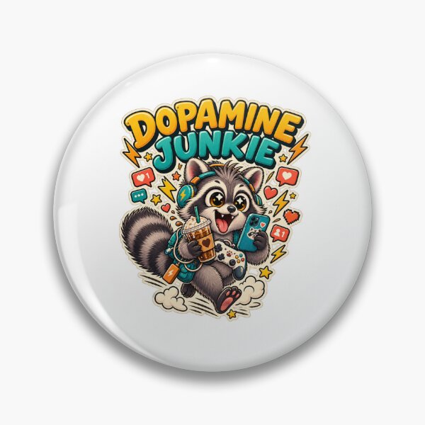 Item preview, Dopamine Junkie Overstimulated Raccoon designed and sold by Kimberly Palmer.