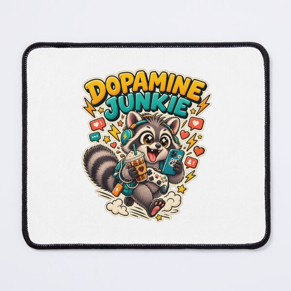Item preview, Dopamine Junkie Overstimulated Raccoon designed and sold by Kimberly Palmer.
