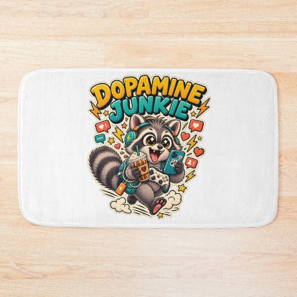 Item preview, Dopamine Junkie Overstimulated Raccoon designed and sold by Kimberly Palmer.