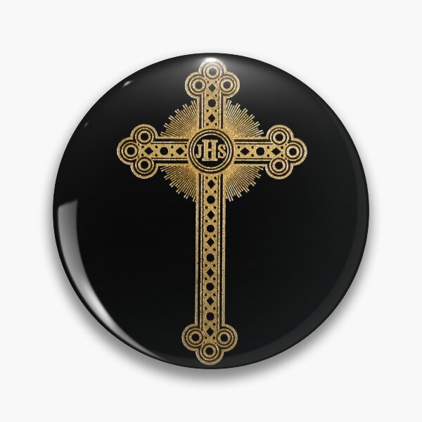 Item preview, JHS Christogram Cross designed and sold by ✠Extra✠Ecclesiam✠Nulla✠Salus✠.