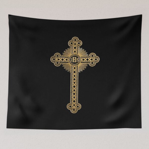 Item preview, JHS Christogram Cross designed and sold by ✠Extra✠Ecclesiam✠Nulla✠Salus✠.