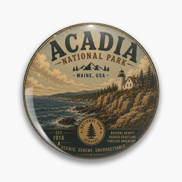 Item preview, Acadia National Park Vintage Mountain Design USA designed and sold by T-Motive.