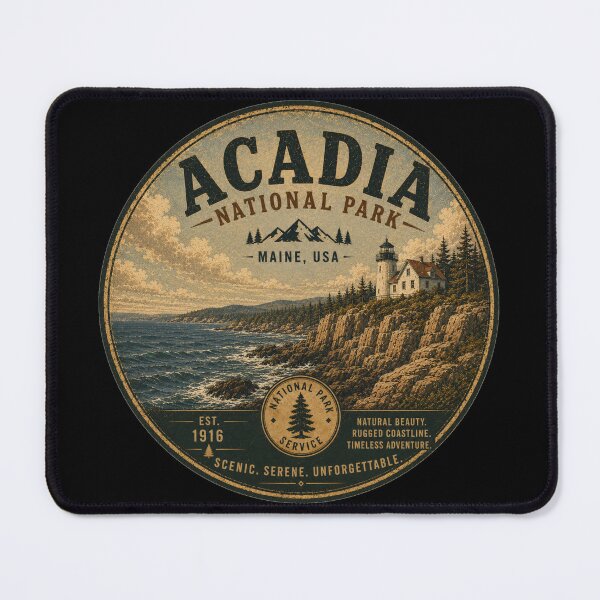 Item preview, Acadia National Park Vintage Mountain Design USA designed and sold by T-Motive.